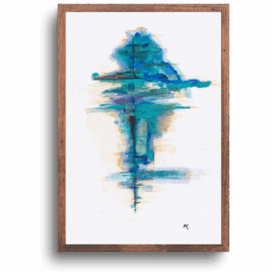 Roots to the sky print teak frame